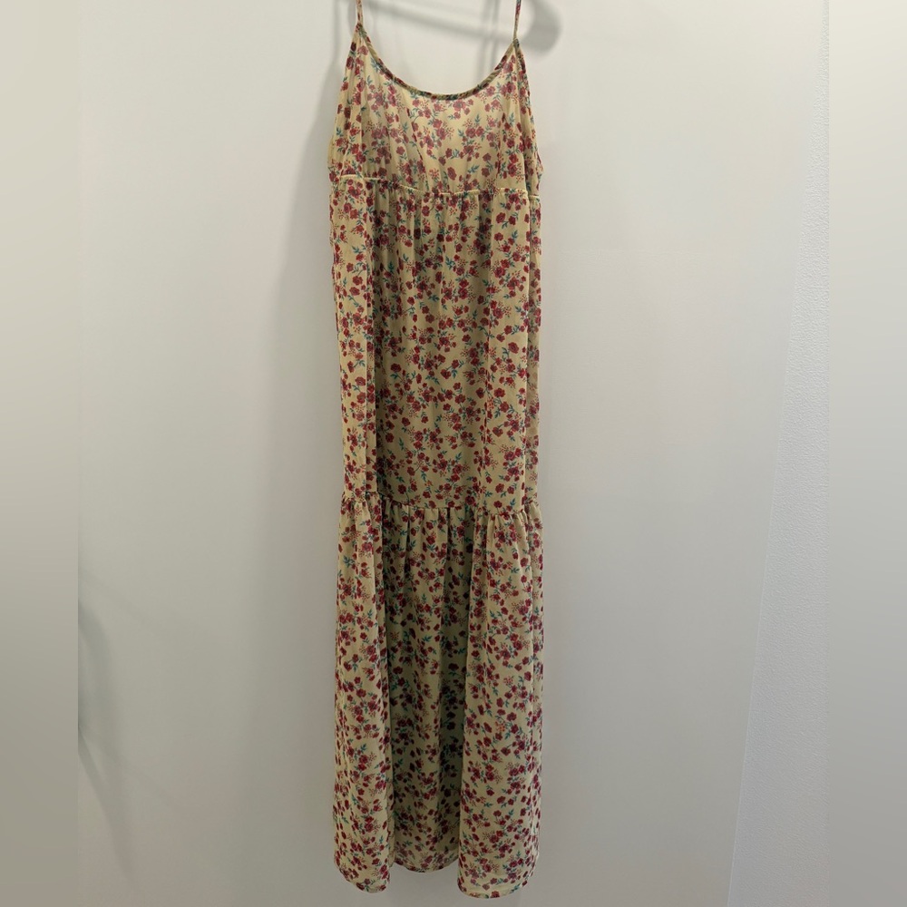 Beach Riot Red and Cream Floral Maxi Dress